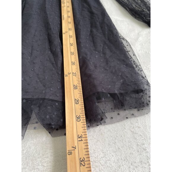 Whimsigoth Black Mesh Polka Dot Sheer Lace Whimsygoth Dainty Dress - Picture 7 of 13